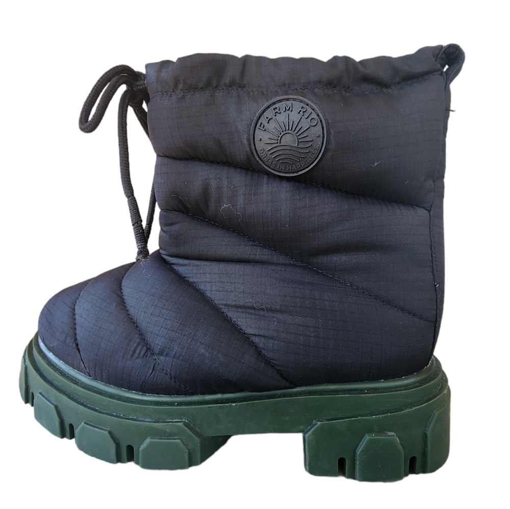 New Farm Rio Chunky Puffer Lug Boots sz 5 black